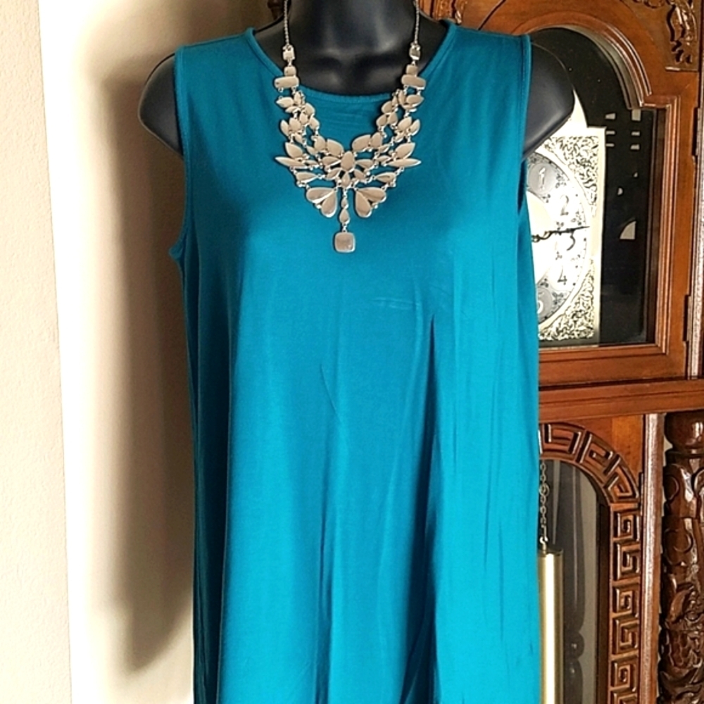 j. jILL, Teal, top, sleeveless, round neck, size XS
